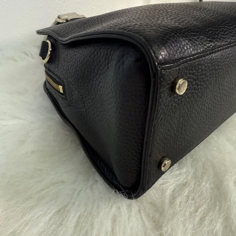 Kate Spade Sawyer Henderson Street Black Satchel Pumise Leather CrossbodyBag Bow
